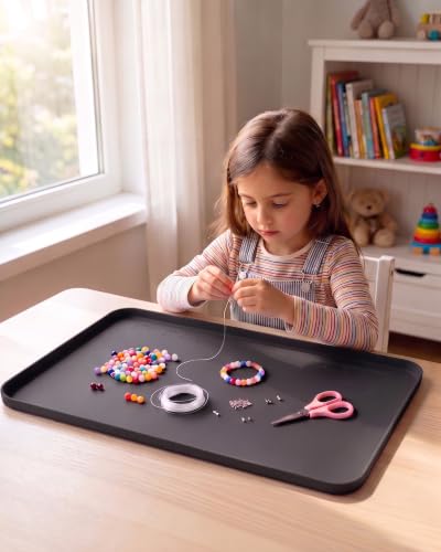 Silicone Mats for Crafts, 24" x 16" Waterproof Non-Slip Playdoh Mat - color: Black, size: 24" x 16"