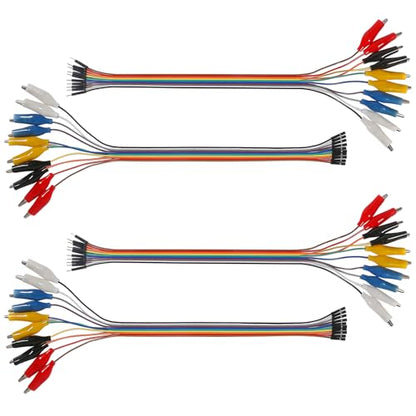 40PCS Alligator Clip to Male Jumper Wire Electrical Test Leads Jumper Wire Male Female to Alligator Clip Jumper for Arduino(30cm)