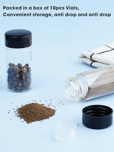 20ml Clear Small Glass Vials with Screw Caps for Essential Oil, 10 Pcs - size: 20ml-10pcs
