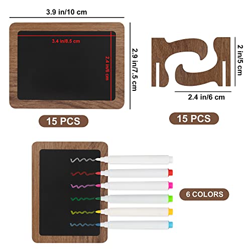 Temlum 15pcs Mini Chalkboard Sign, 2.9″x3.9″ Small Chalkboards, Rectangular - style: Rectangular