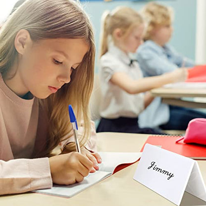 30 Sets Dry Erase Name Tent Cards 8.7 x 2.8 x 1.9 Inch Reusable Name Plate