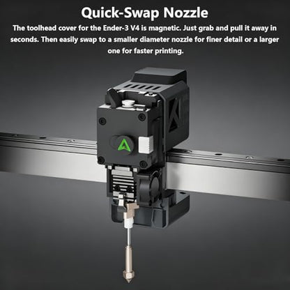 Creality Ender 3 V4 Hotend Ceramic Heating Block Kit, 300℃ High Temperature Resistance Heating Block Kit with Heat Sink and Quick Swap Nozzle for Ender 3 V4 - style: Ender 3 V4