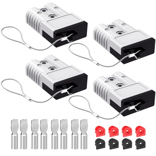 Anderson Connector, 175AMP 1/0AWG Battery Quick Connect w/Hard Cover 12V-36V Anderson Plug Winch Wiring Kit for Cable RV Truck Winch (4pcs)-Gray - size: Gray-4pcs
