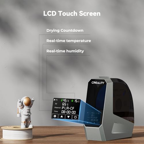 CREALITY Space Pi Filament Dryer – 360° Hot-Air Circulation, Fast Heating, 3.7'' LCD Touch Screen, One Key Set Filament Dehydrator & Storage Box for 1.75/2.85mm PLA, PETG, ABS, Nylon, PA, TPU - color: Space Pi