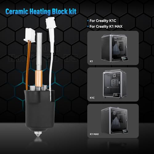 3D Printer Hotend k1 K1c Ceramic Hotend Kit Unicorn Quick Swap Nozzle for K1 Max K1C 3D Printer,xirbbo Upgrade All Metal Integrated Extruder Hot End Replacement - style: k1 K1c Ceramic Hotend Kit