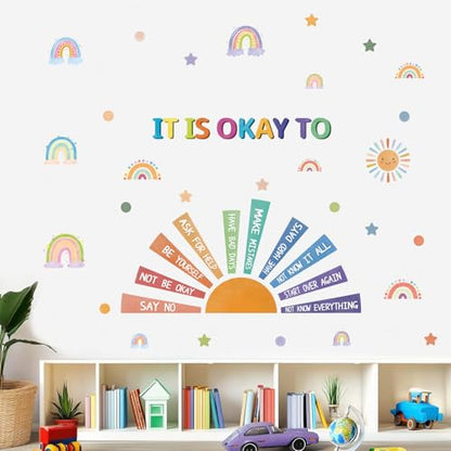 LHIUEM Positive Self-Affirmations Wall Decals Cute Mental Health Wall Decor - color: It is Okay to