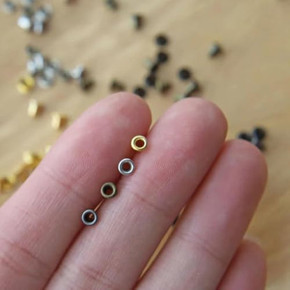 1.5mm (Inner Diameter) Super Tiny Eyelet, in 4 Colors, for BJD Doll Clothes and Shoes Making, Mini Craft Supply, 20 PCS (Gold) - color: Gold