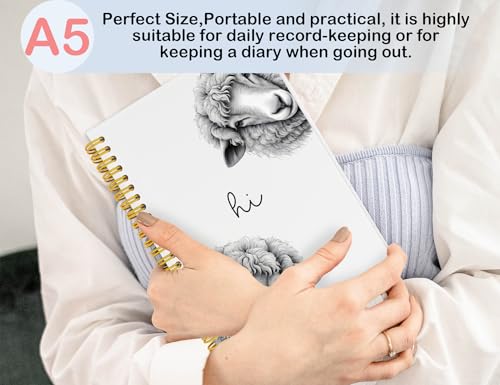 Sheep Gifts,Sheep Gifts Notebook Journal for Women,Cute Animal Lovers Gift Notebook Journal for Kids,Sheep Themed Gift Stuff,Hardcover Spiral Notebooks for Writing,5.5x8.3 Inch - color: Sheep, style: White