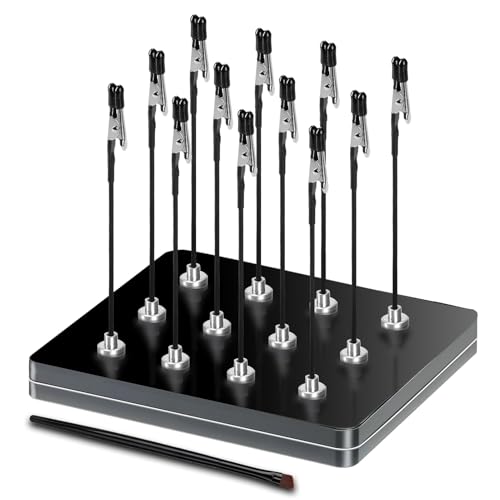 Magnetic Helping Hands, 12 Crocodile Clips, for Soldering & Model Painting - color: Black, size: M