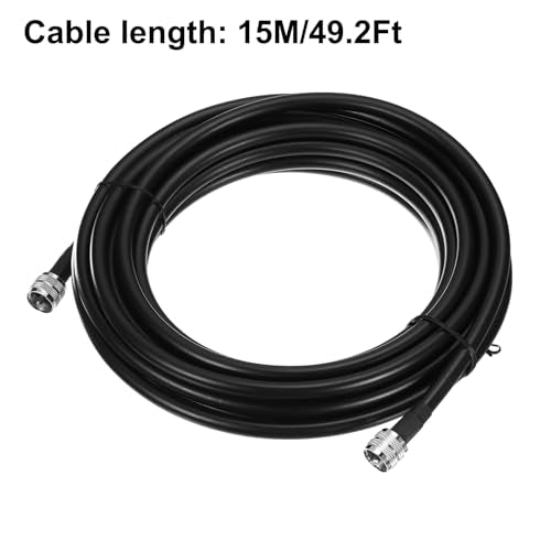 uxcell UHF Male PL-259 to UHF Male PL-259 Low Loss RG213 Coax Jumper Cable 15M/49Ft - size: 49 Feet
