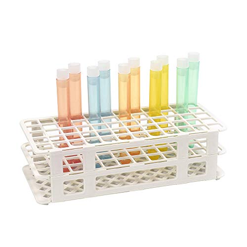 ULAB Scientific White Tube Rack and Plastic Test Tubes Set, Include 1pc of White Tube Rack and 60pcs of Plastic Macaroon Party Tubes Shot Glasses, 16x125mm,Assorted Color, UTR1016 - style: Rack & 60pcs Assorted Color Tubes