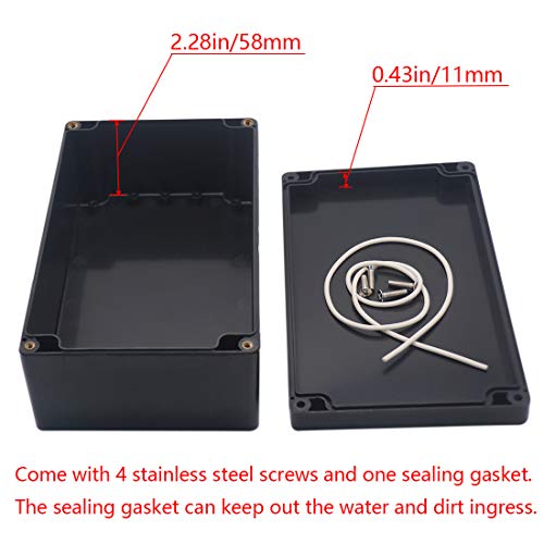 Junction box, Raculety Electrical Project Case Power Junction Box, Project Box Black (7.87"x4.72"x2.95") - color: Black, size: 7.87"x4.72"x2.95"