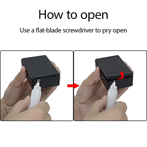 LeMotech 5 Pieces Plastic Project Boxes Junction Case for Electronic Project, Black 3.1 x 2.0 x 1.0 inch (80 x 50x 26 mm) - size: 3.1" x 2.0" x 1.0"(5pc)