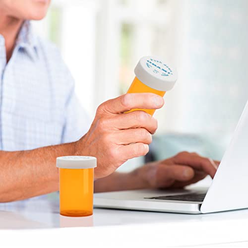 Plastic Medicine Pill Bottles with Child Resistant Caps - Push Down and Turn - Prescription Vial, Medicine Container, Pill Cases Dispenser Organizers (12pcs, 20 Dram) - size: 20 Dram