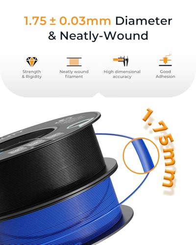 Official Creality PETG 3D Printer Filament 1.75mm 1KG (2.2lbs), High Precision, Strong Toughness, Odorless, Better Flow, Moistureproof 3D Printing CR PETG Filament, Grey - color: Grey
