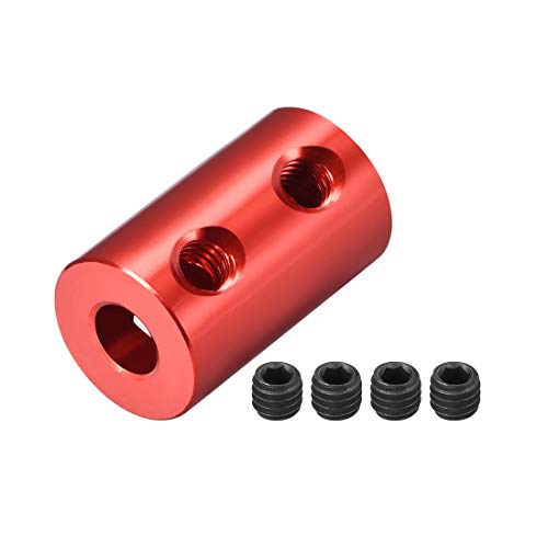 uxcell 5mm to 5mm Bore Rigid Coupling Set Screw L20XD12 Aluminum Alloy,Shaft Coupler Connector,Motor Accessories,Red - size: 5mm to 5mm