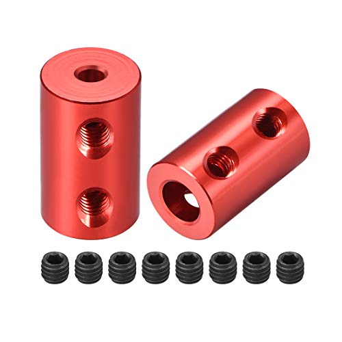 uxcell 3mm to 6mm Bore Rigid Coupling Set Screw L20XD12 Aluminum Alloy,Shaft Coupler Connector for RC Airplane Boat, Motor Accessories,Red,2pcs - size: 3mm to 6mm