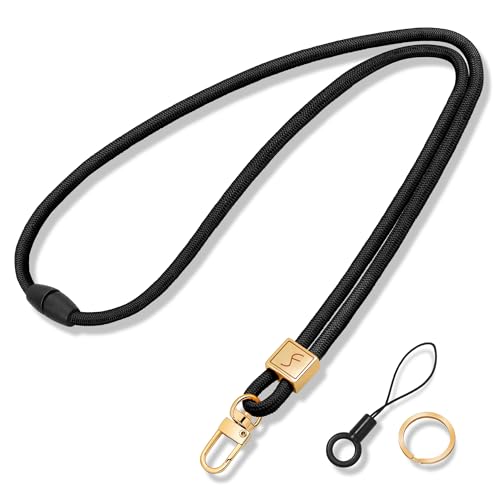 Fishent Lanyard, Cute Neck Lanyards for Keys ID Badges Holder, Keychain Key Teacher Lanyard with Safety Breakaway Buckle for Women Men, Black - color: Black