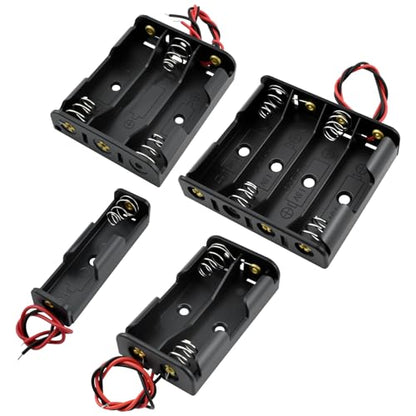 SDTC Tech 4-Pack 1/2/3/4 x AA Battery Holder with Wire Leads - color: 1/2/3/4 Slot Kit