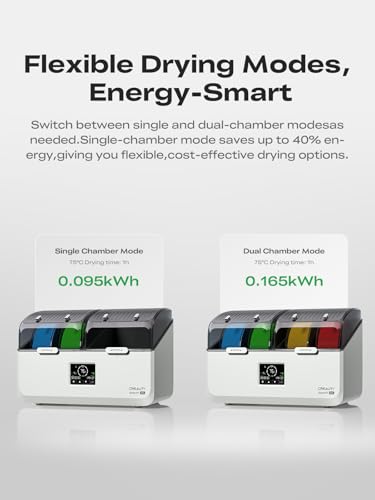 Creality Filament Dryer Box 4 Spools, Space Pi X4L Filament Storage Box, Max 85°C Temperature, Dual Independent Heating Chambers & Fan, Rapid Drying for PLA,PETG,TPU,ABS,PET,PC,ASA,PA,PAHT - size: Space Pi X4L