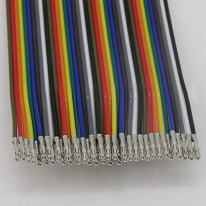 Fielect Dupont Jumper Wires Breadboard Jumper Wires Colorful Ribbon Cables 40pin 100cm Long Female to Female 1Pcs - color: F/F, size: 1cm