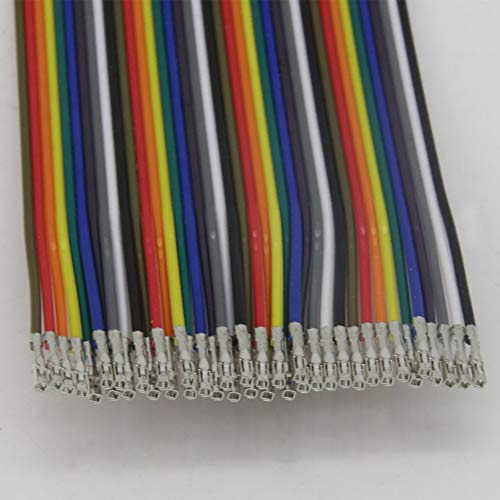 Fielect Dupont Jumper Wires Breadboard Jumper Wires Colorful Ribbon Cables 40pin 100cm Long Female to Female 1Pcs - color: F/F, size: 1cm