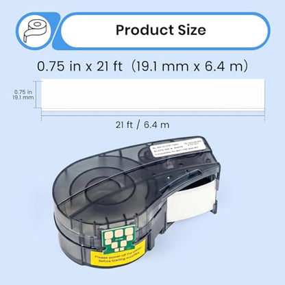 1 Pack Compatible with Brady M21-750-595-WT Label, Black/White, 0.75" x 21' - color: Black-on-white, size: 0.75" X 21'