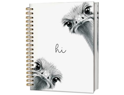 Cute Ostrich Notebook Journal,Ostrich Gifts - color: Ostrich, style: White