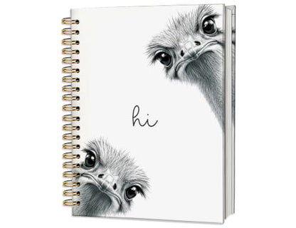 Cute Ostrich Notebook Journal,Ostrich Gifts - color: Ostrich, style: White