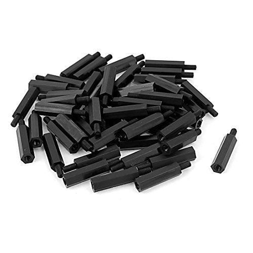 uxcell A15060200ux0459 M3 20+6mm Male Female Thread Nylon Hex Standoff Spacer Pillar (Pack of 50)