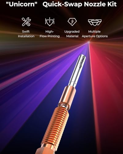 Creality Official K1C Nozzles 4 PCS, Unicorn Quick-Swap Nozzle Kit,High Speed Tri-Metal Steel-Tipped Copper and Titanium Alloy Heatbreak Nozzle Kit Suitable for Creality K1C,Ender 3 V3,V3 Plus Models - size: 0.4 0.6 0.8mm*4
