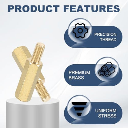 PATIKIL 50 Pcs Male to Female Thread Spacer Screws M3 x 13mm + 6mm Brass Hex Standoff PCB Motherboard Spacer Screw Nut for Drone Quadcopter Computer Electronic Projects Circuit Board - size: M3 x 13mm + 6mm