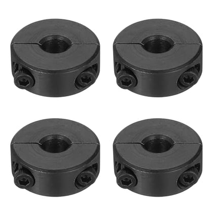 uxcell 4pcs Double Split Shaft Collars 6mm Bore, Two-Piece Clamping Collar 20mm OD 8mm Thickness Carbon Steel Lock Collar Clamp with Set Screws (Black Oxide) - size: 6mm x 20mm x 8mm