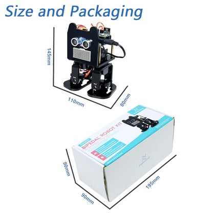 Freenove Bipedal Robot Kit for Raspberry Pi Pico (Included) (Compatible with Arduino IDE), LED Matrix Expressions, Obstacle Avoidance, Colorful Lights, Buzzer, Speaker, App - color: with Raspberry Pi Pico