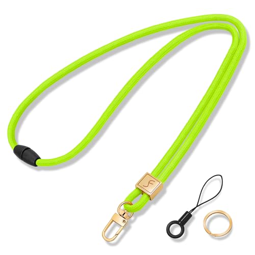 Fishent Lanyard, Cute Neck Lanyards for Keys ID Badges Holder, Keychain Key Teacher Lanyard with Safety Breakaway Buckle for Women Men, Neon - color: Neon