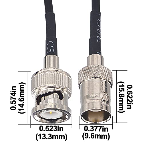 50ohms BNC Male to Female Cable 9.84ft BNC Male to BNC Female Cable RG174 BNC Coax Extension Cable Male to Female Jumper Cable for GPS Devices, Wireless Networking, RF Testing, RC Devices