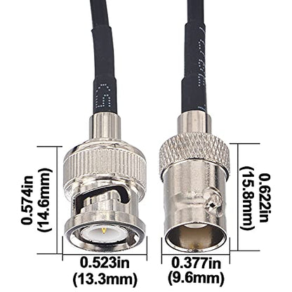 50ohms BNC Male to Female Cable 9.84ft BNC Male to BNC Female Cable RG174 BNC Coax Extension Cable Male to Female Jumper Cable for GPS Devices, Wireless Networking, RF Testing, RC Devices