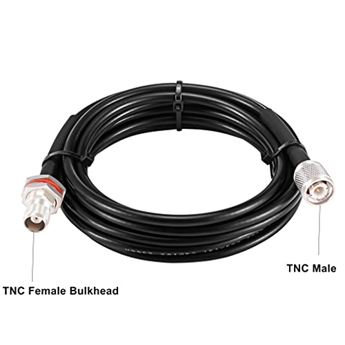 MOOKEERF RG58 TNC Cable 10FT,Low Loss TNC Male to Female Bulkhead Mount Coax Jumper Cable 50 ohm for Radio Scanner,CB Radio,Wi-Fi Radios,GPS Antenna,RF Device,Broadcast - size: 10FT