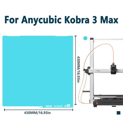 420x420mm Glacier Cold Plate for Anycubic Kobra 3 Max Build Plate PLA PETG Cool Printing Strong Adhesion Kobra 3 Max 3D Printer Build Plate for Kobra 3 Max Accessories K3M Cool Plate - size: for Kobra 3 Max