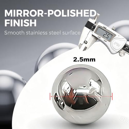 Taiss 1200PCS 2.5mm 304 Stainless Steel Precision Balls,Precision Steel Ball Assortment Kit,Metal Balls - size: 2.5mm
