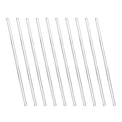 10Pcs Glass Stir Sticks 7.9" Length High Temperature Resistant Stir Rod Mixing Tools for Lab Kitchen Science - size: 6x200mm