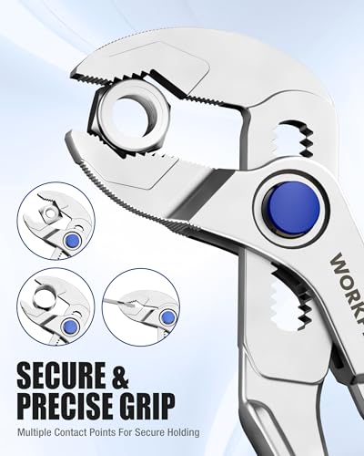 WORKPRO 2-Piece Mini Pliers Set with Pouch for Tight Spaces & Versatile Use - color: Silver