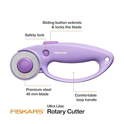 Fiskars 45mm Loop Rotary Cutter for Fabric, Arts, Crafts & Sewing - color: Lilac