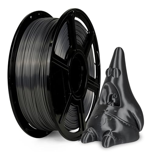 Flashforge 3D Printer Filament Silk PLA 1.75mm 1kg Spool-Dimensional Accuracy +/- 0.02mm (Metal Grey) - color: Metal Grey