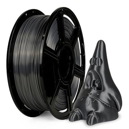 Flashforge 3D Printer Filament Silk PLA 1.75mm 1kg Spool-Dimensional Accuracy +/- 0.02mm (Metal Grey) - color: Metal Grey