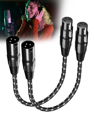 Short XLR Cables 10 inch 2 Pack, XLR Microphone Cable - color: Black-White, size: 10 Inch