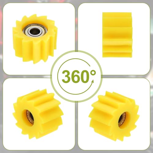 PATIKIL 8mm Serrated Shaped Roller Pulley Tensioner Chain Roller Yellow - color: Yellow
