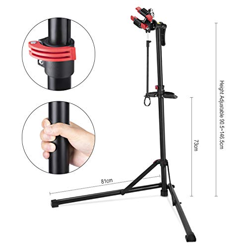 CXWXC Bike Repair Stand -Shop Home Bicycle Mechanic Maintenance Rack - color: A: Black