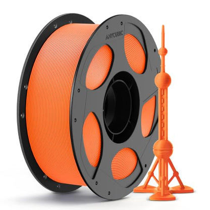 ANYCUBIC PLA Plus (PLA+), 3D Printer Filament 1.75mm, High Toughness 3D Printing Filament, Dimensional Accuracy +/- 0.02mm, Print with Most FDM 3D Printers, 1KG Reusable Spool, Orange - color: 1kg Pla+ Orange