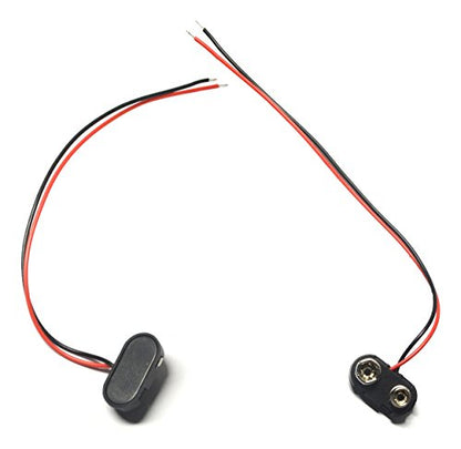 10 Pcs I TYPE 9 Volt Battery Clip And 10 Pcs T Type 9 Volt Battery Connector With Wires Leads